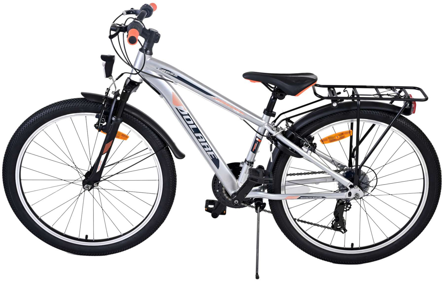Volare Cross Kinderfiets - Jongens - 24 inch - Zilver - 18 versnellingen - Twee handremmen