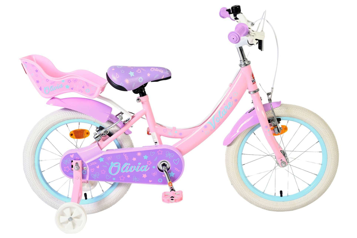 Volare Olivia Kinderfiets - Meisjes - 16 inch - Roze - Twee Handremmen