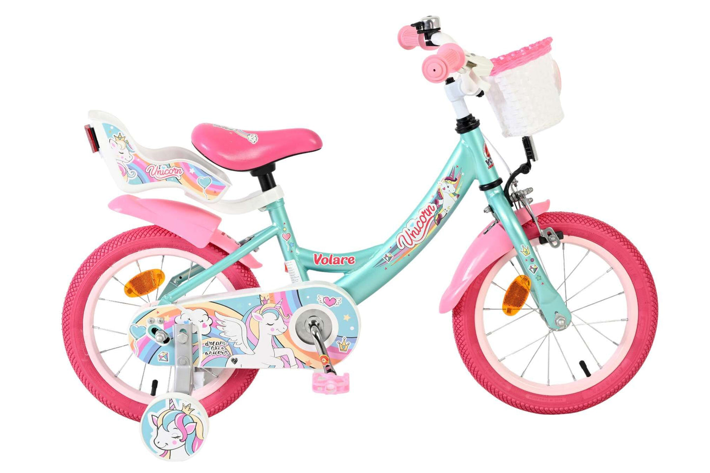 Volare Unicorn Kinderfiets - Meisjes - 14 inch - Groen