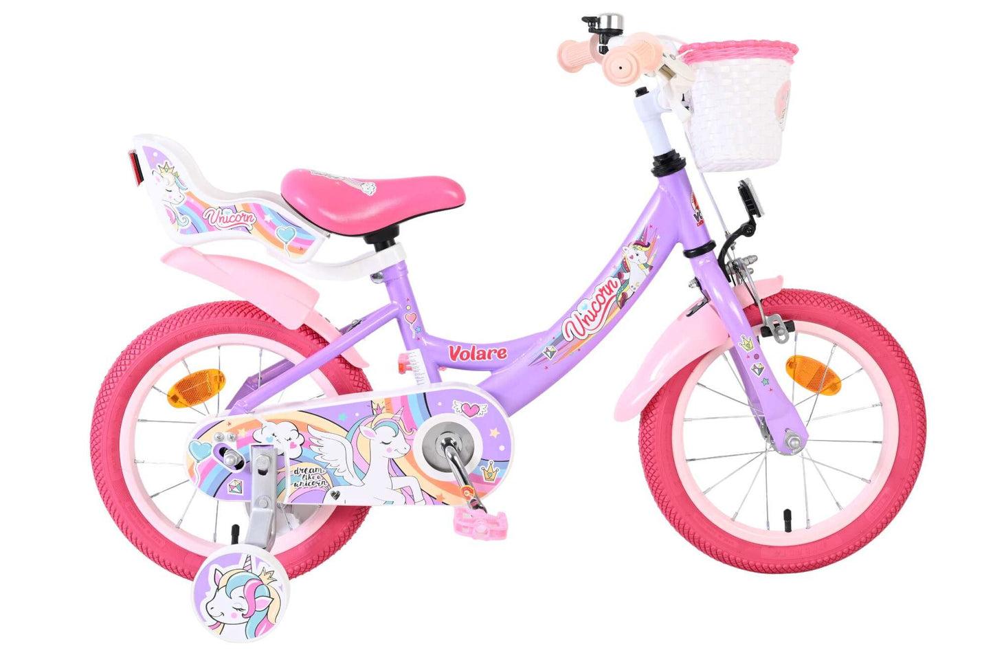 Volare Unicorn Kinderfiets - Meisjes - 14 inch - Paars