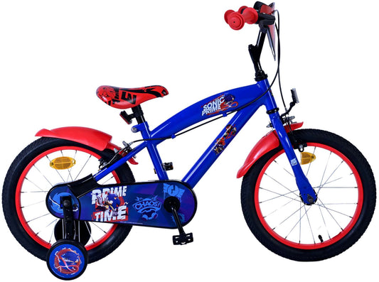 Sonic Prime Kinderfiets - Jongens - 16 inch - Blauw Rood - Twee handremmen (rijklaar)