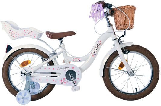 Volare Blossom Kinderfiets - Meisjes - 16 inch - Wit - Twee Handremmen (rijklaar)