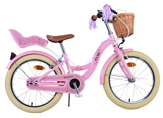 Volare Blossom Kinderfiets - Meisjes - 18 inch - Roze - Twee handremmen (rijklaar)