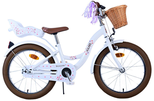 Volare Blossom Kinderfiets - Meisjes - 18 inch - Wit (rijklaar)