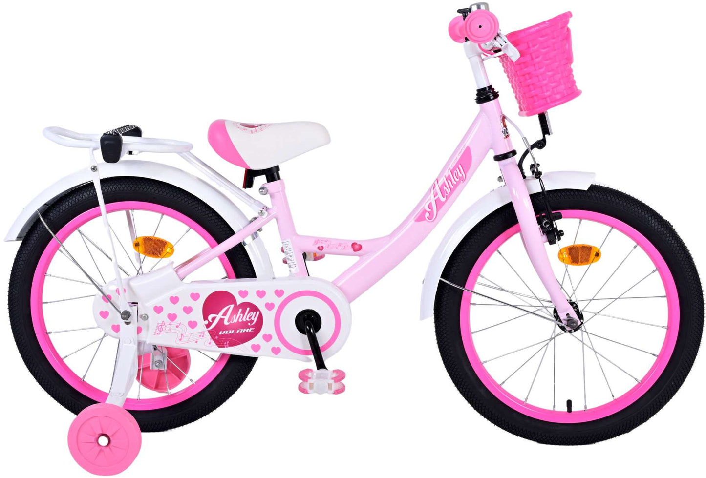 Volare Ashley Kinderfiets - Meisjes - 18 inch - Roze (100% rijklaar)