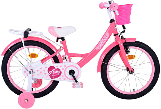 Volare Ashley Kinderfiets - Meisjes - 18 inch - Roze/Rood (100% rijklaar)