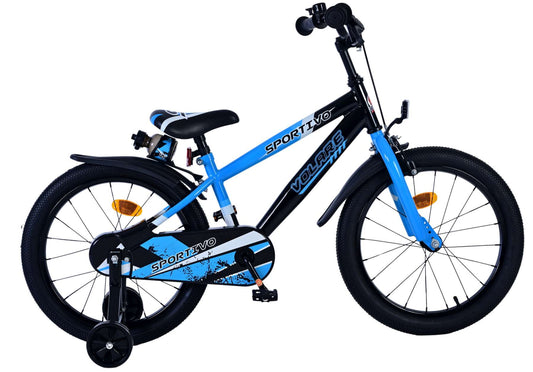 Volare Sportivo Kinderfiets - Jongens - 18 inch - Blauw Zwart (rijklaar)