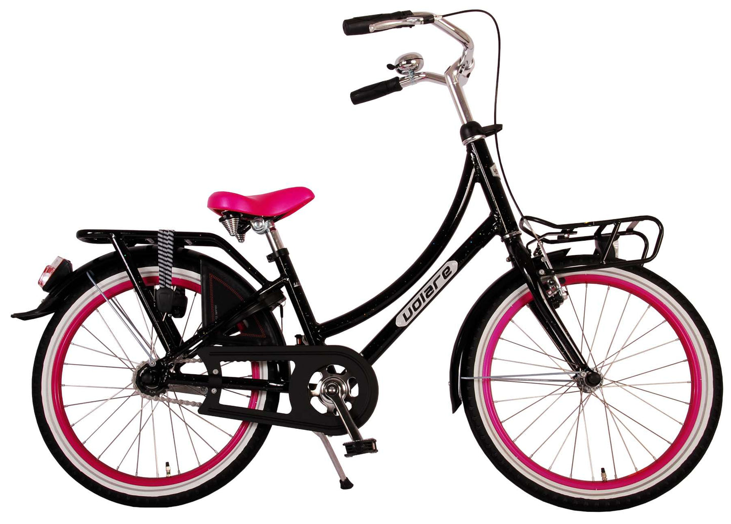 Volare Classic Oma Kinderfiets - Meisjes - 20 inch - Zwart met glitters