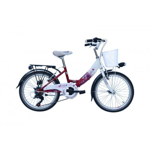 Wings Flair 22 Inch Meisjesfiets Roze 6 Versnellingen (rijklaar)