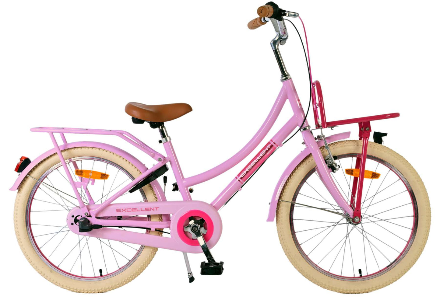 Volare Excellent Kinderfiets - Meisjes - 20 inch - Roze- 3 versnellingen (rijklaar)