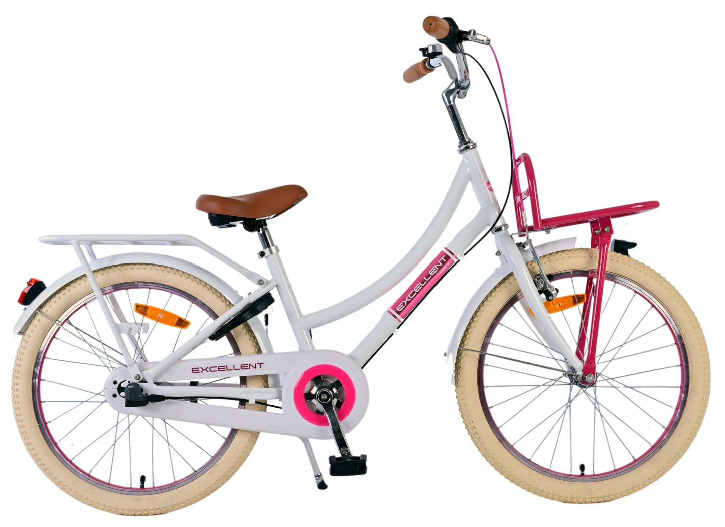 Volare Excellent Kinderfiets - Meisjes - 20 inch - Wit - 3 versnellingen (rijklaar)