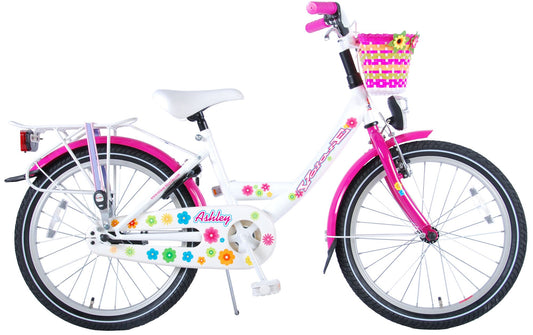 Volare Ashley Kinderfiets - Meisjes- 20 inch - Wit/Roze - 95% afgemonteerd