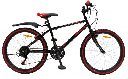 AMIGO Rock 24 Inch Junior 18V V-Brakes Zwart/Rood