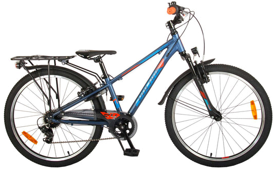 Volare Cross Kinderfiets - Jongens - 24 inch - Donkerblauw - 6 versnellingen - Prime Collection