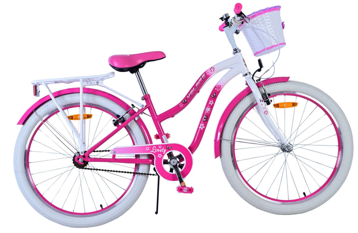 Volare Lovely Kinderfiets - Meisjes - 24 inch - Roze - Twee handremmen (rijklaar)