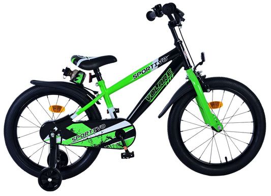 Volare Sportivo Kinderfiets - Jongens - 18 inch - Groen Zwart (rijklaar)