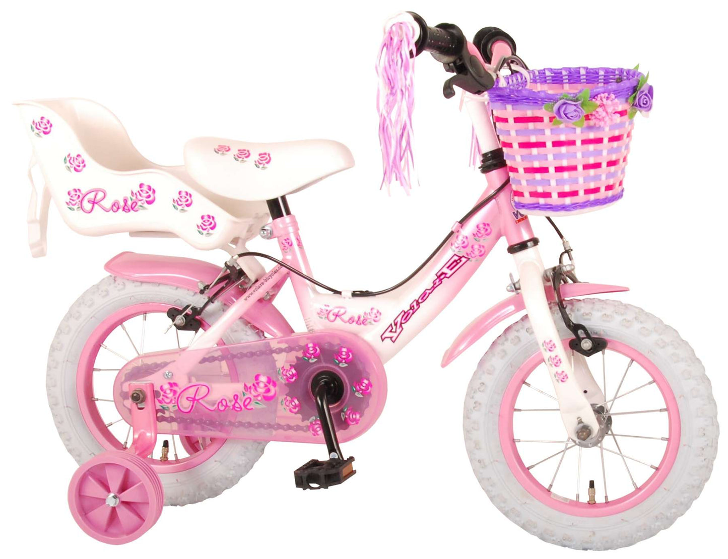 Volare Rose Kinderfiets - Meisjes - 12 inch - Roze - Twee handremmen