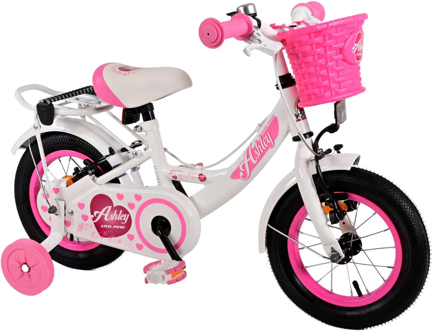 Volare Ashley Kinderfiets - Meisjes - 12 inch - Wit - Twee handremmen