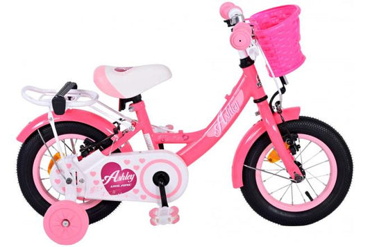 Volare Ashley Kinderfiets - Meisjes - 12 inch - Roze/Rood - Twee handremmen