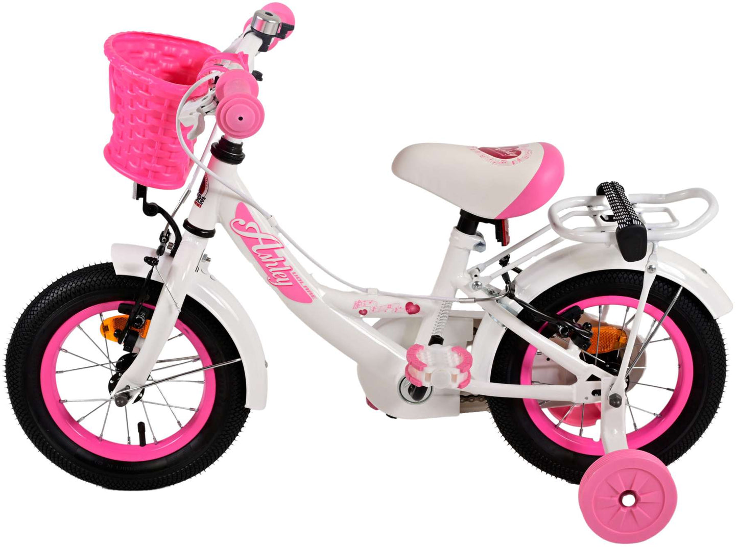 Volare Ashley Kinderfiets - Meisjes - 12 inch - Wit - Twee handremmen