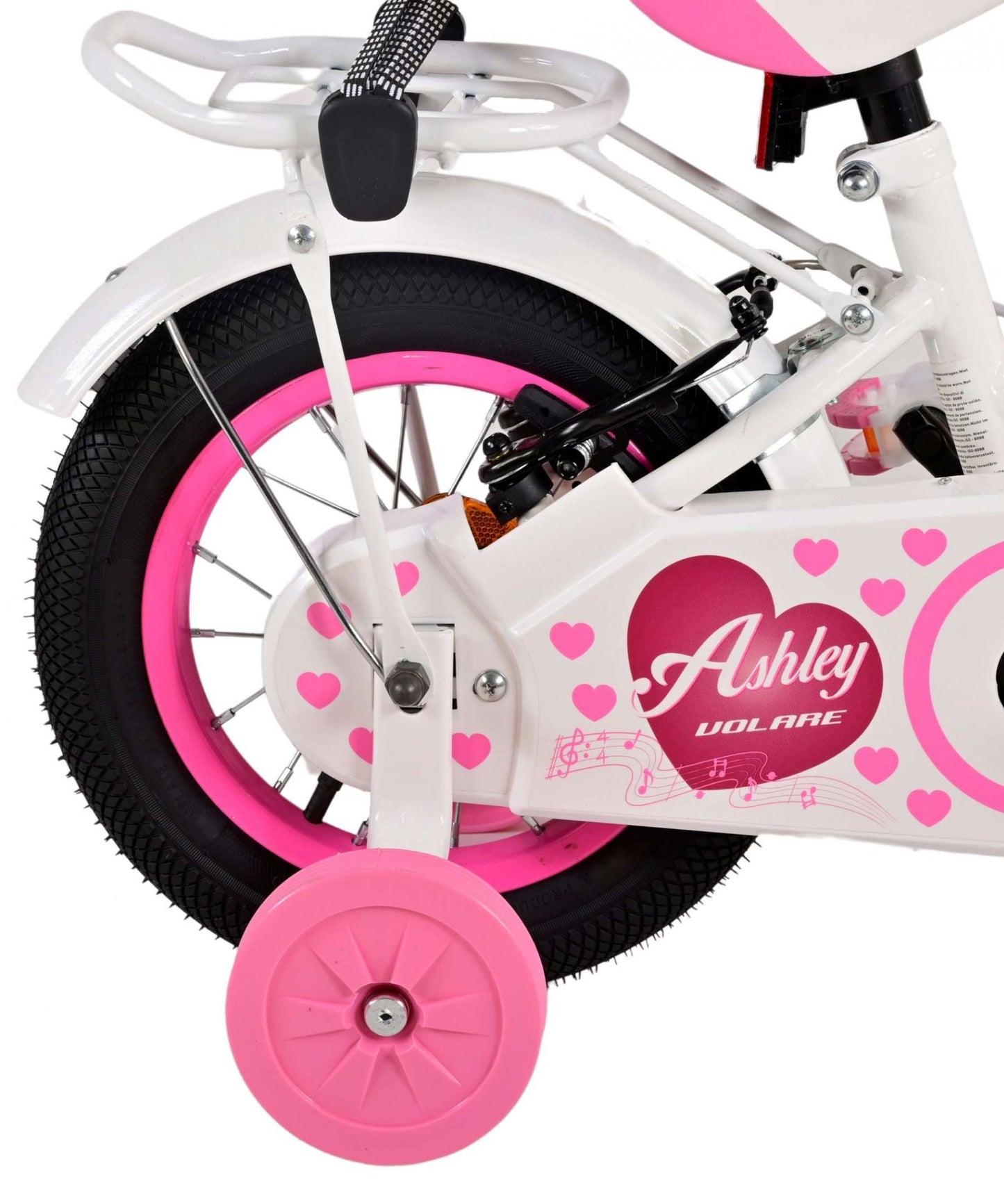 Volare Ashley Kinderfiets - Meisjes - 12 inch - Wit - Twee handremmen