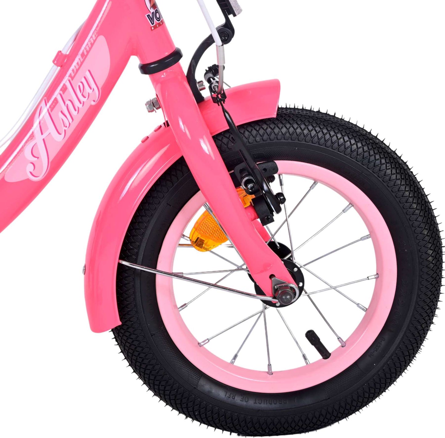 Volare Ashley Kinderfiets - Meisjes - 12 inch - Roze/Rood - Twee handremmen