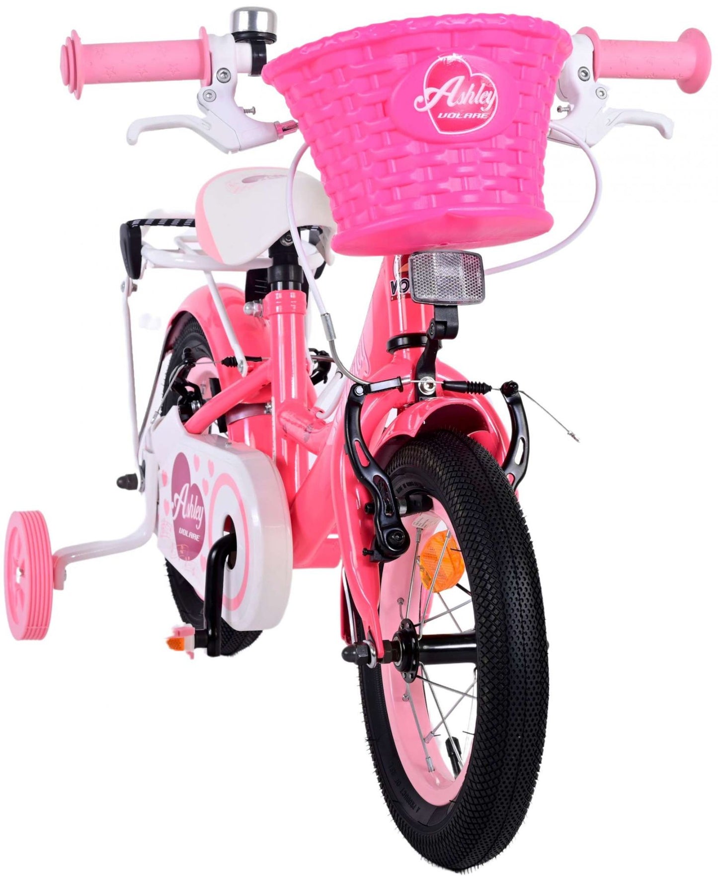 Volare Ashley Kinderfiets - Meisjes - 12 inch - Roze/Rood - Twee handremmen