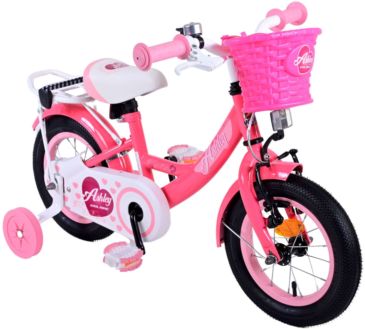 Volare Ashley Kinderfiets - Meisjes - 12 inch - Rood/Roze