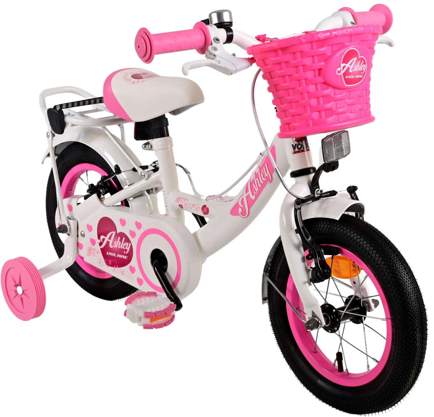 Volare Ashley Kinderfiets - Meisjes - 12 inch - Wit - Twee handremmen