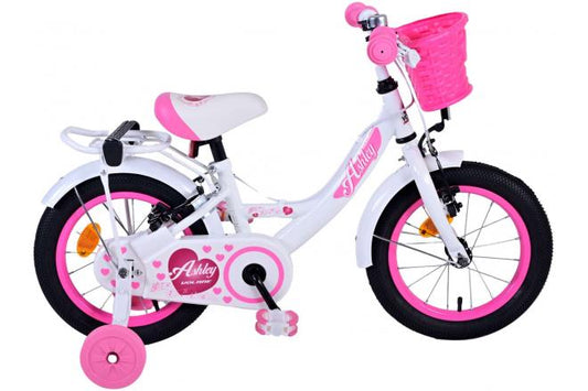 Volare Ashley Kinderfiets - Meisjes - 14 inch - Wit - Twee Handremmen