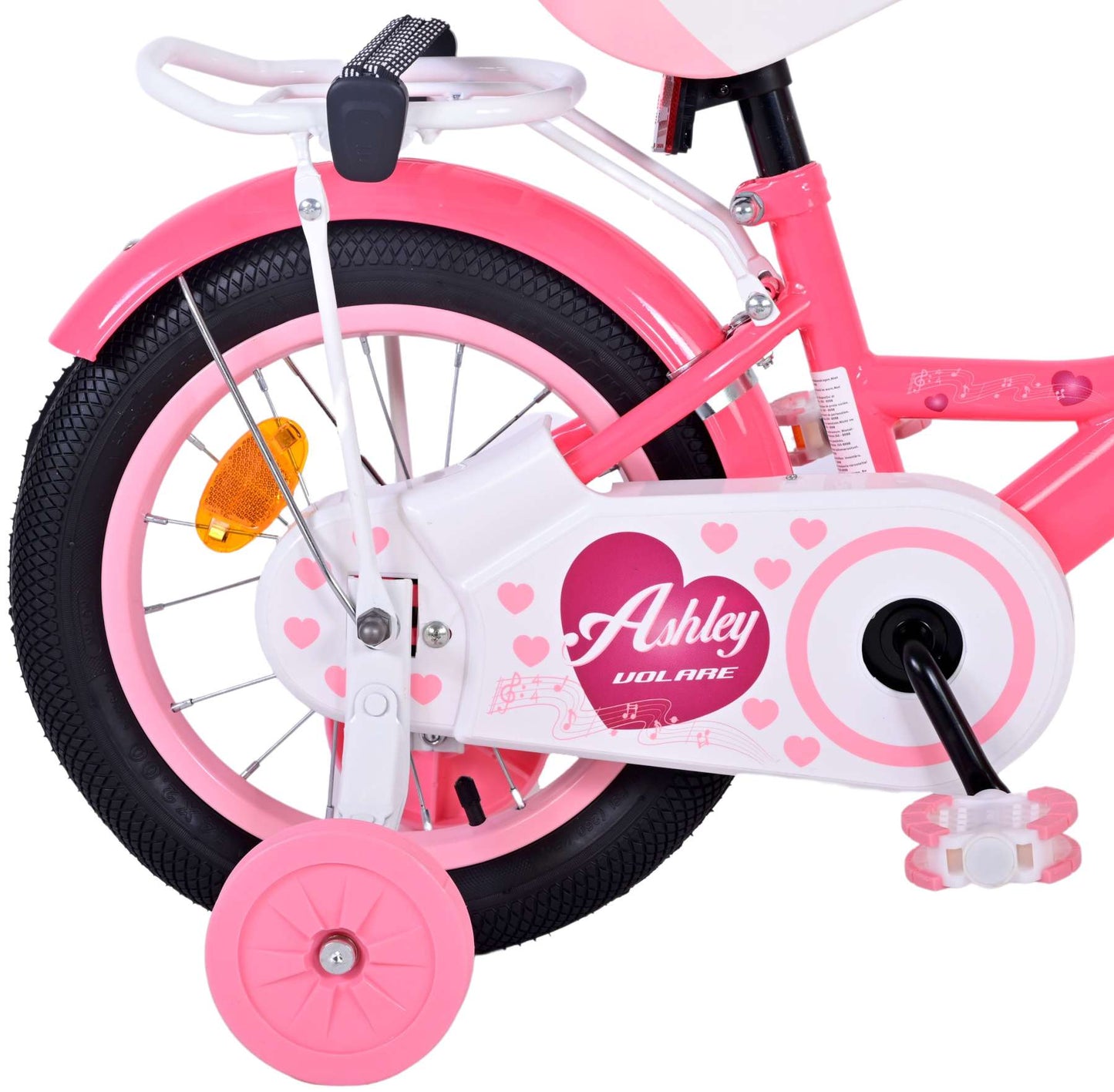 Volare Ashley Kinderfiets - Meisjes - 14 inch - Roze/Rood