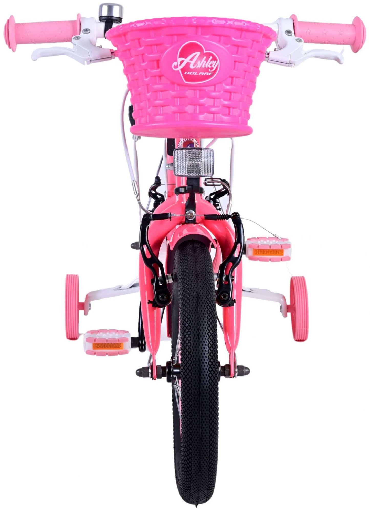 Volare Ashley Kinderfiets - Meisjes - 14 inch - Roze/Rood - Twee Handremmen