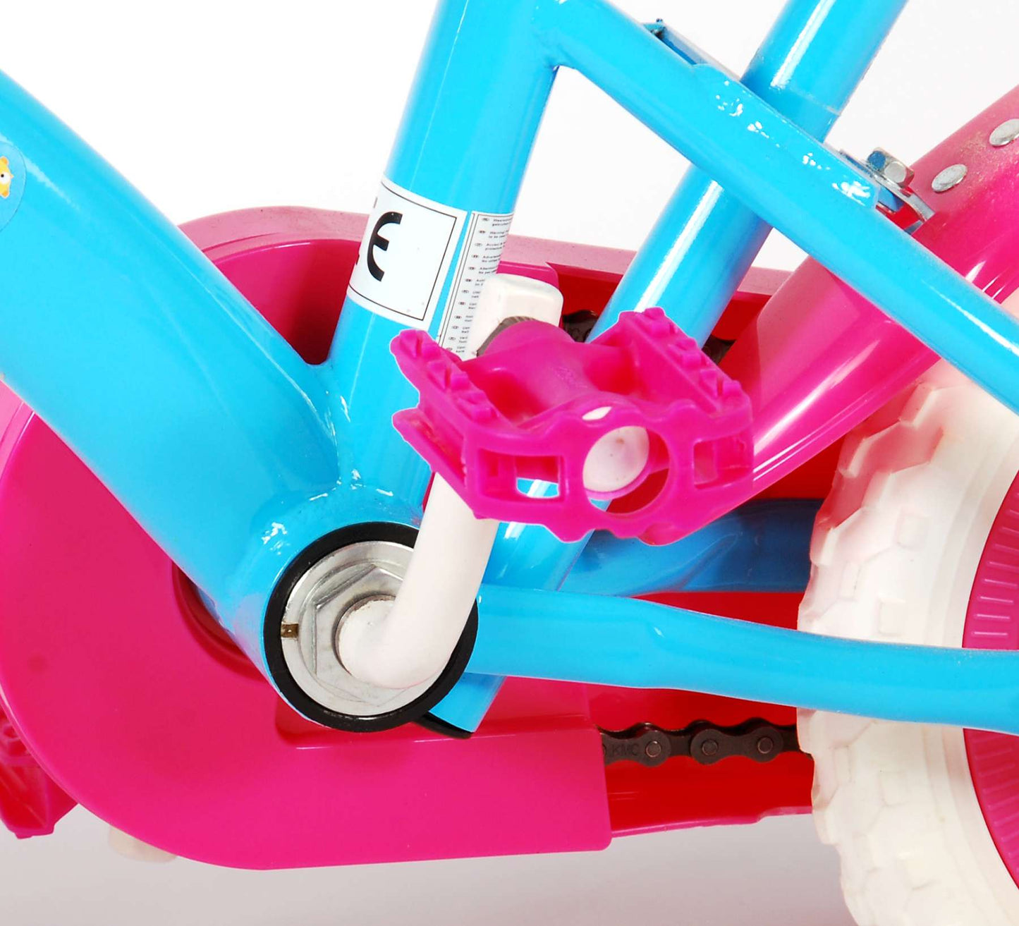 Ocean Kinderfiets - Unisex - 10 inch - Roze Blauw - Doortrapper