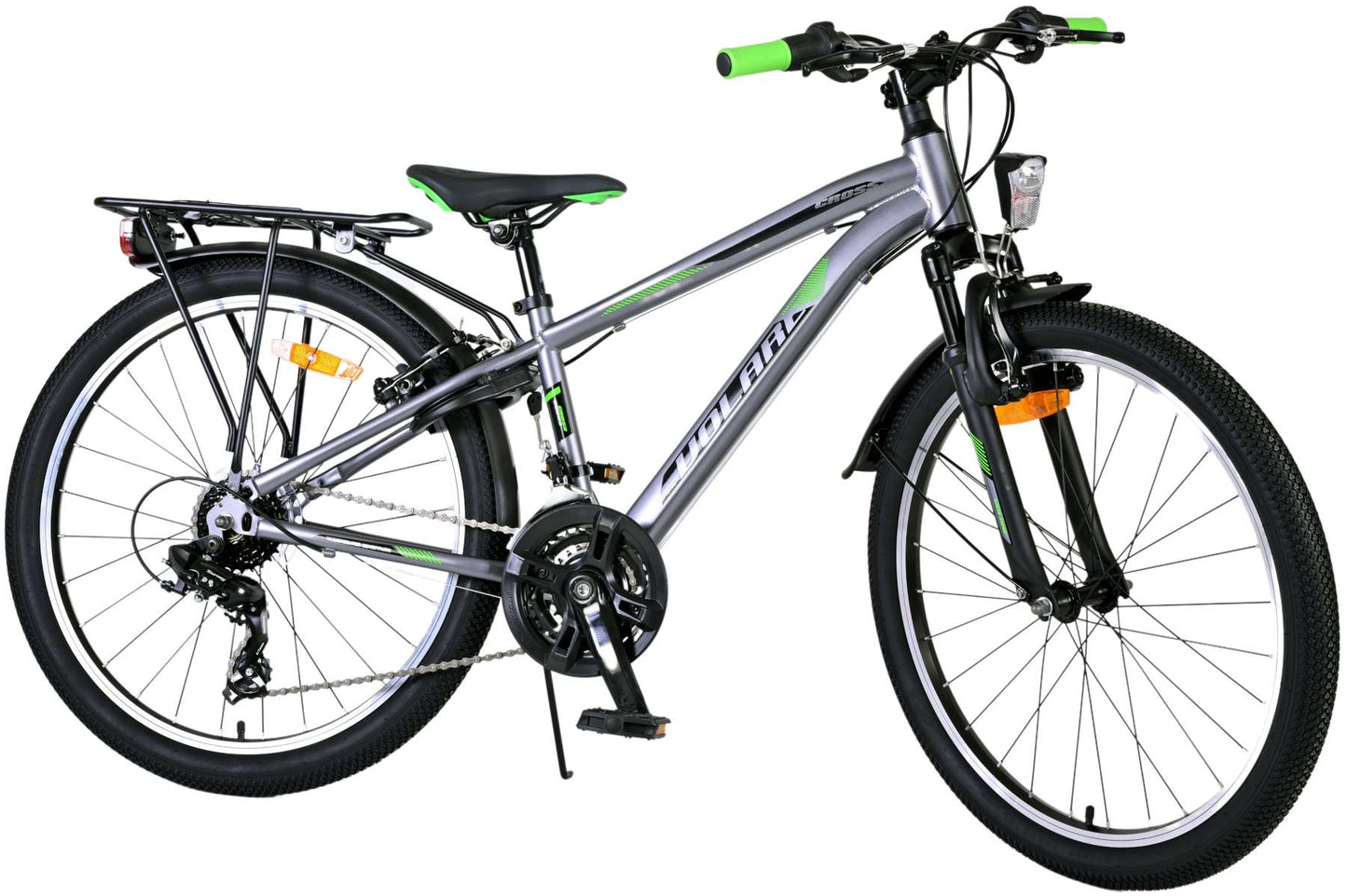 Volare Cross Kinderfiets - Jongens - 24 inch - Grijs - 18 versnellingen - Twee handremmen