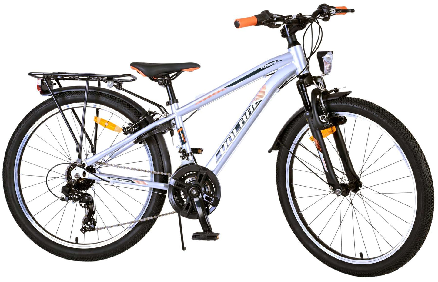 Volare Cross Kinderfiets - Jongens - 24 inch - Zilver - 18 versnellingen - Twee handremmen