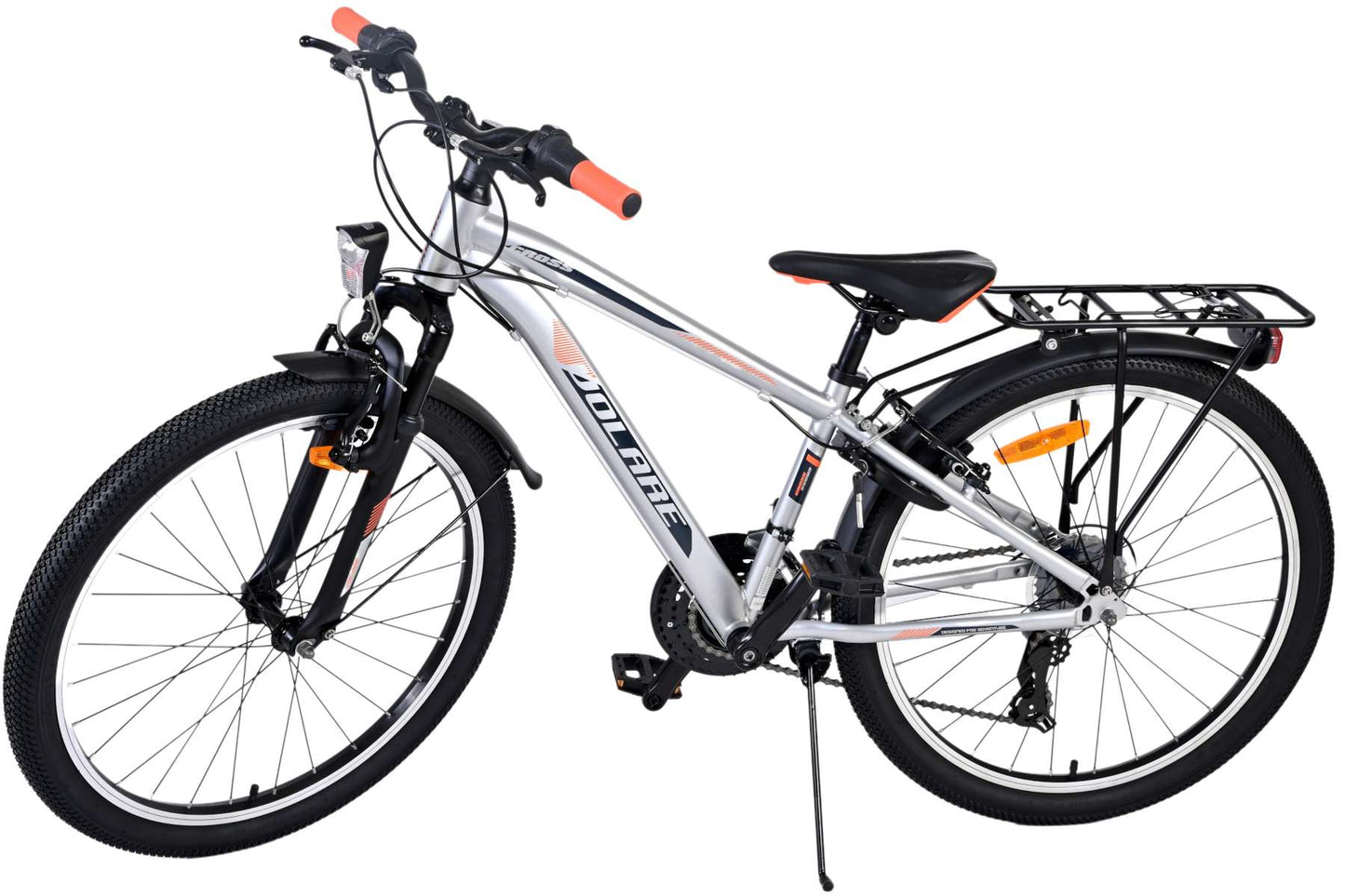 Volare Cross Kinderfiets - Jongens - 24 inch - Zilver - 18 versnellingen - Twee handremmen