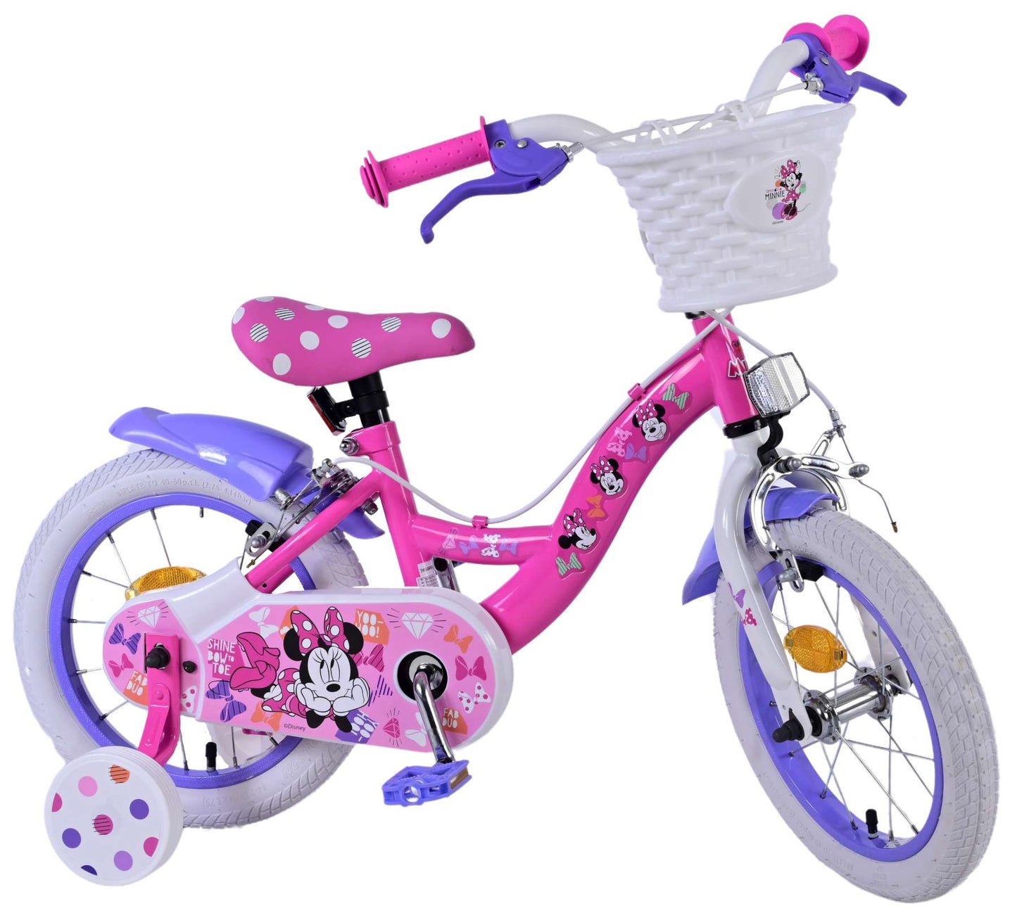 Disney Minnie Kinderfiets - Meisjes - 14 inch - Roze - Twee handremmen