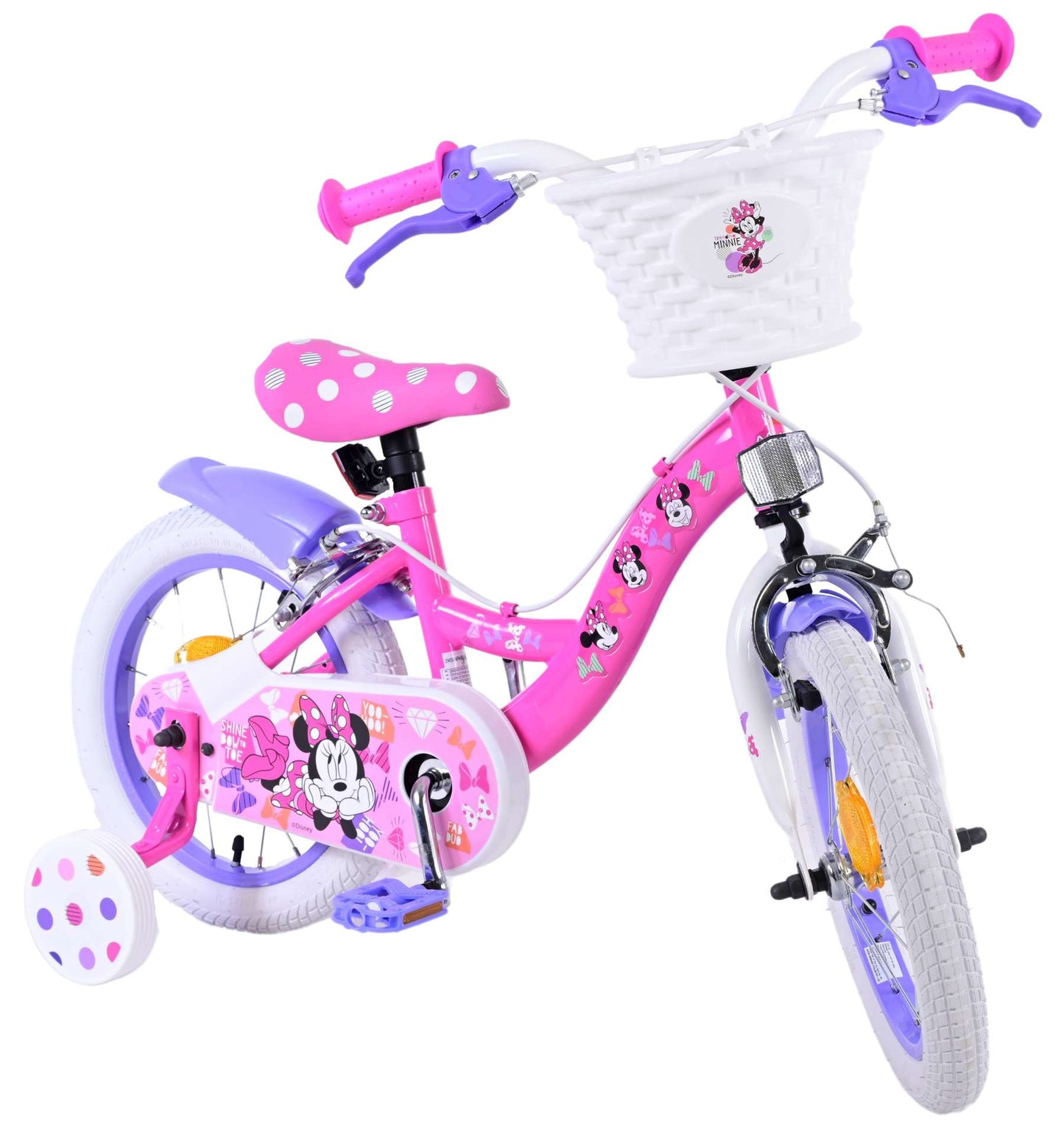 Disney Minnie Kinderfiets - Meisjes - 14 inch - Roze - Twee handremmen