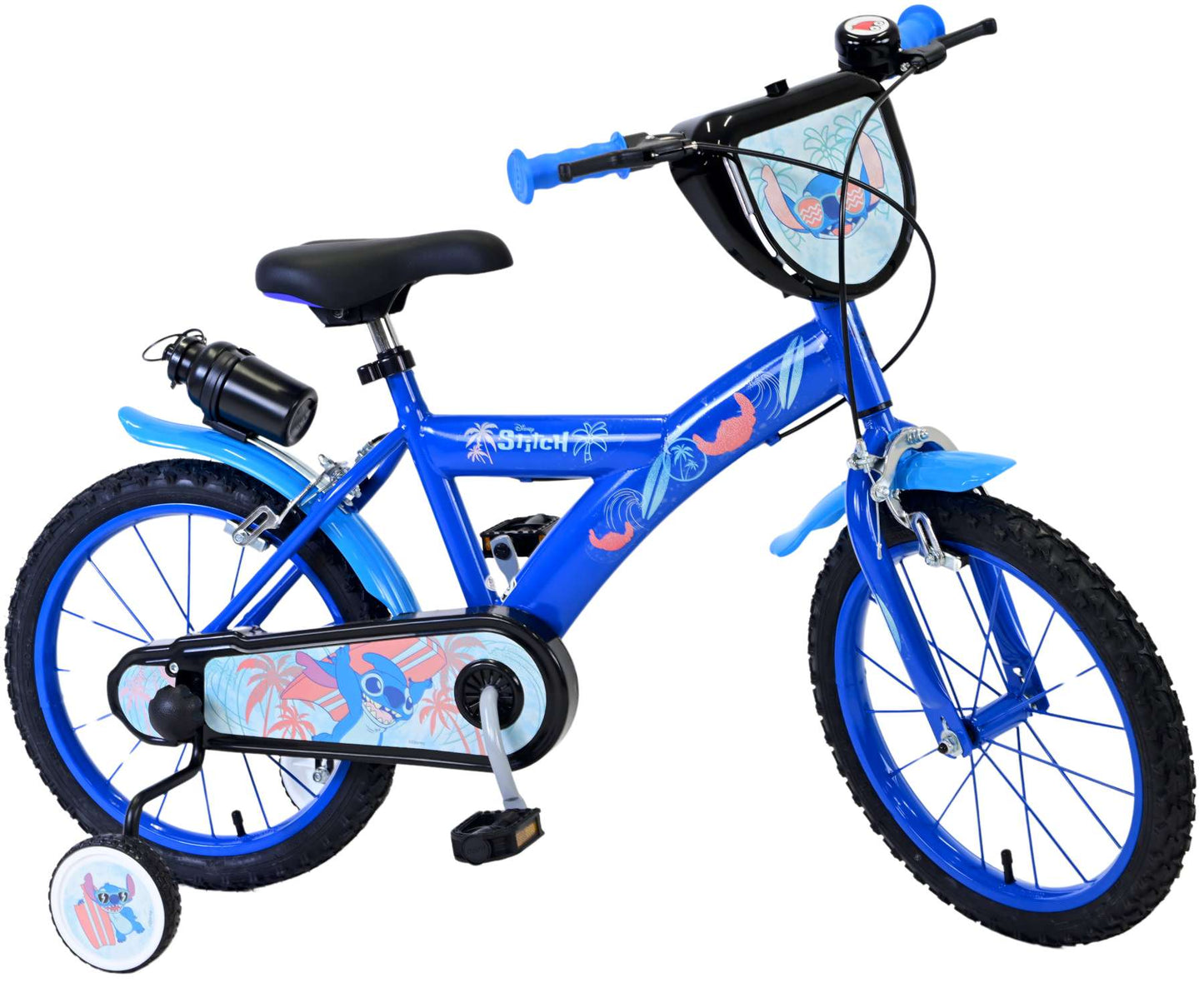 Disney Stitch Kinderfiets - Jongens - 16 inch - Blauw - Twee handremmen