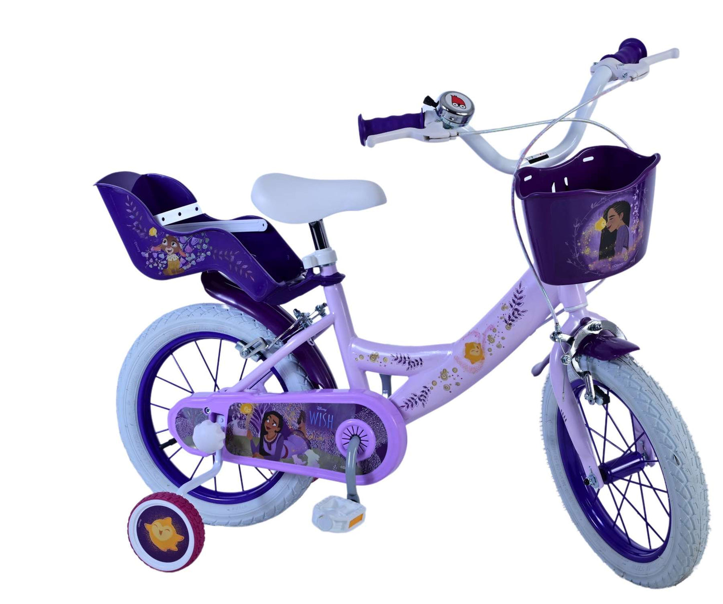 Disney Wish Kinderfiets - Meisjes - 14 inch - Paars - Twee handremmen