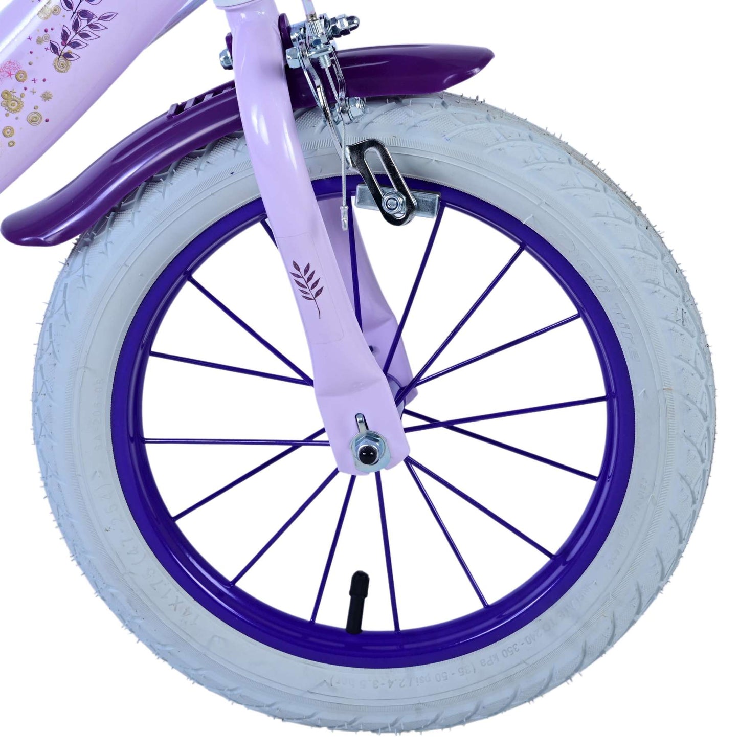 Disney Wish Kinderfiets - Meisjes - 14 inch - Paars - Twee handremmen