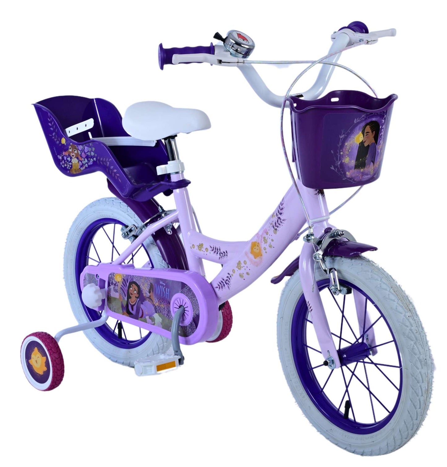 Disney Wish Kinderfiets - Meisjes - 14 inch - Paars - Twee handremmen