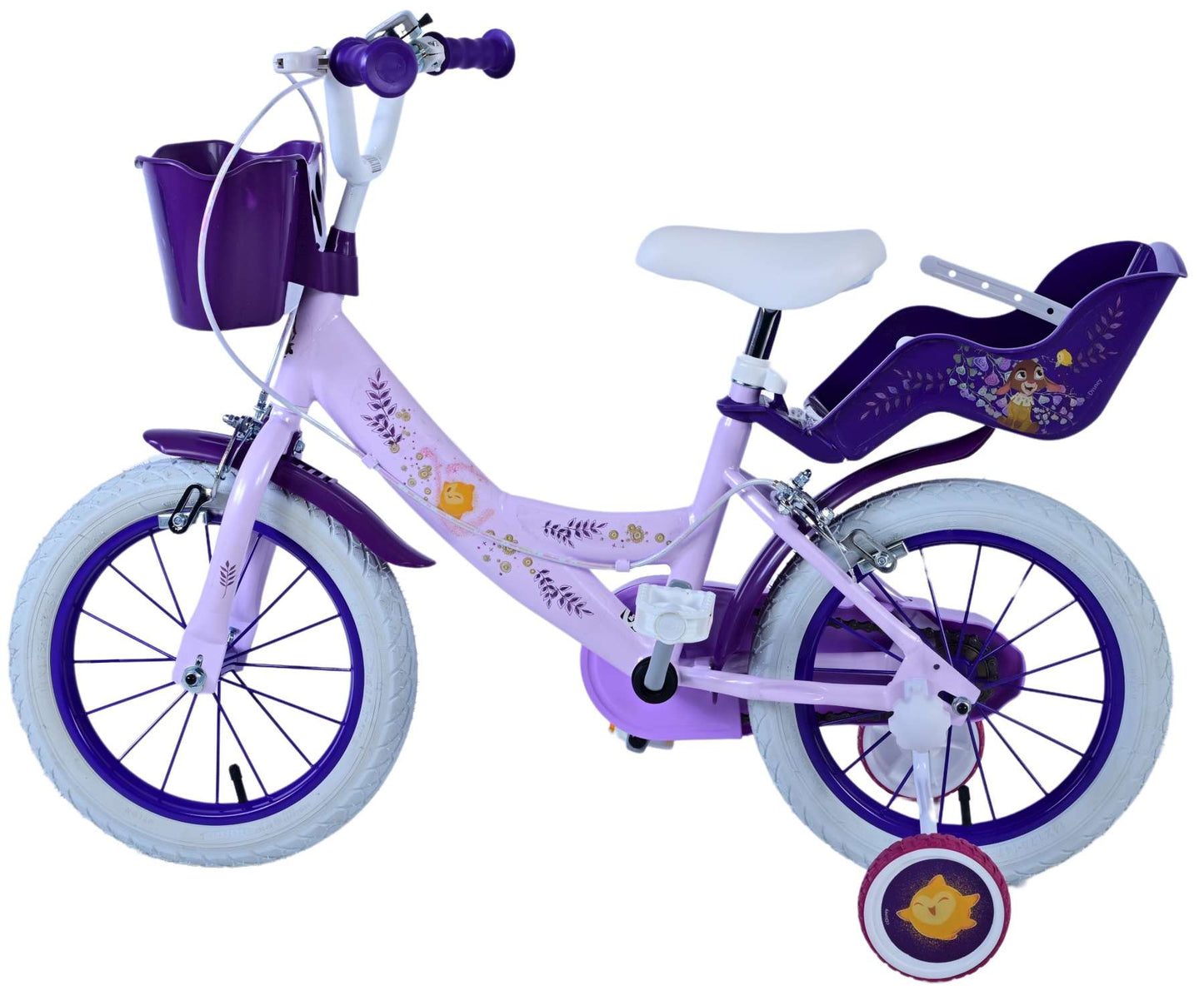 Disney Wish Kinderfiets - Meisjes - 14 inch - Paars - Twee handremmen