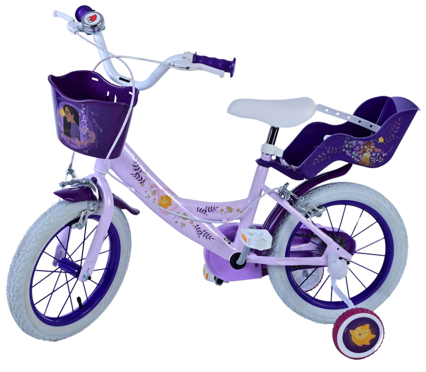 Disney Wish Kinderfiets - Meisjes - 14 inch - Paars - Twee handremmen