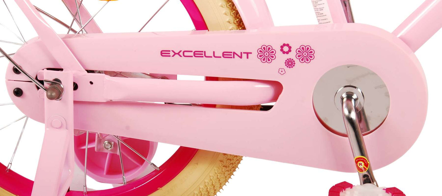 Volare Excellent Kinderfiets - Meisjes - 16 inch - Roze - 95% afgemonteerd