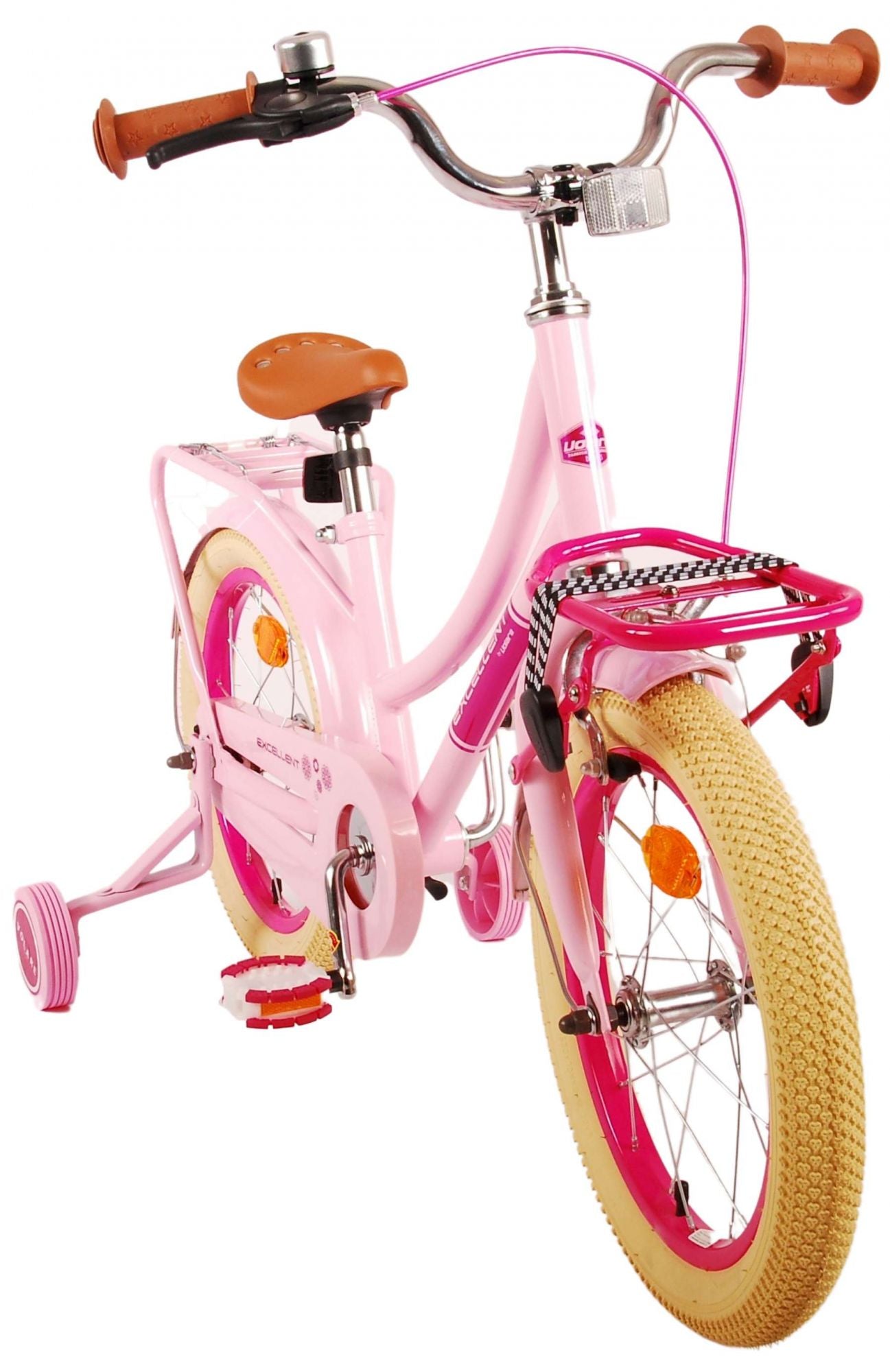 Volare Excellent Kinderfiets - Meisjes - 16 inch - Roze - 95% afgemonteerd