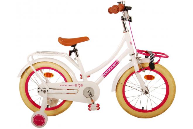 Volare Excellent Kinderfiets - Meisjes - 16 inch - Wit- 95% afgemonteerd