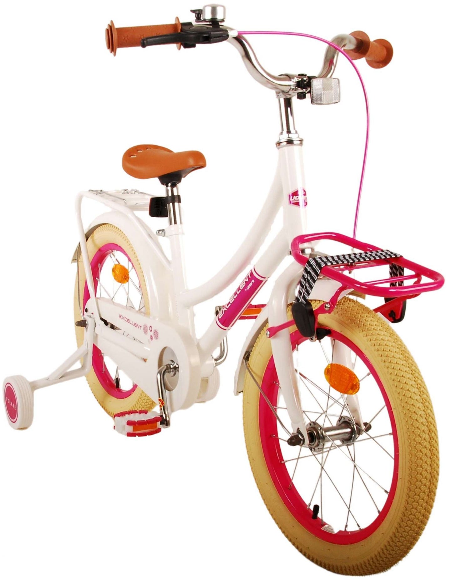 Volare Excellent Kinderfiets - Meisjes - 16 inch - Wit- 95% afgemonteerd