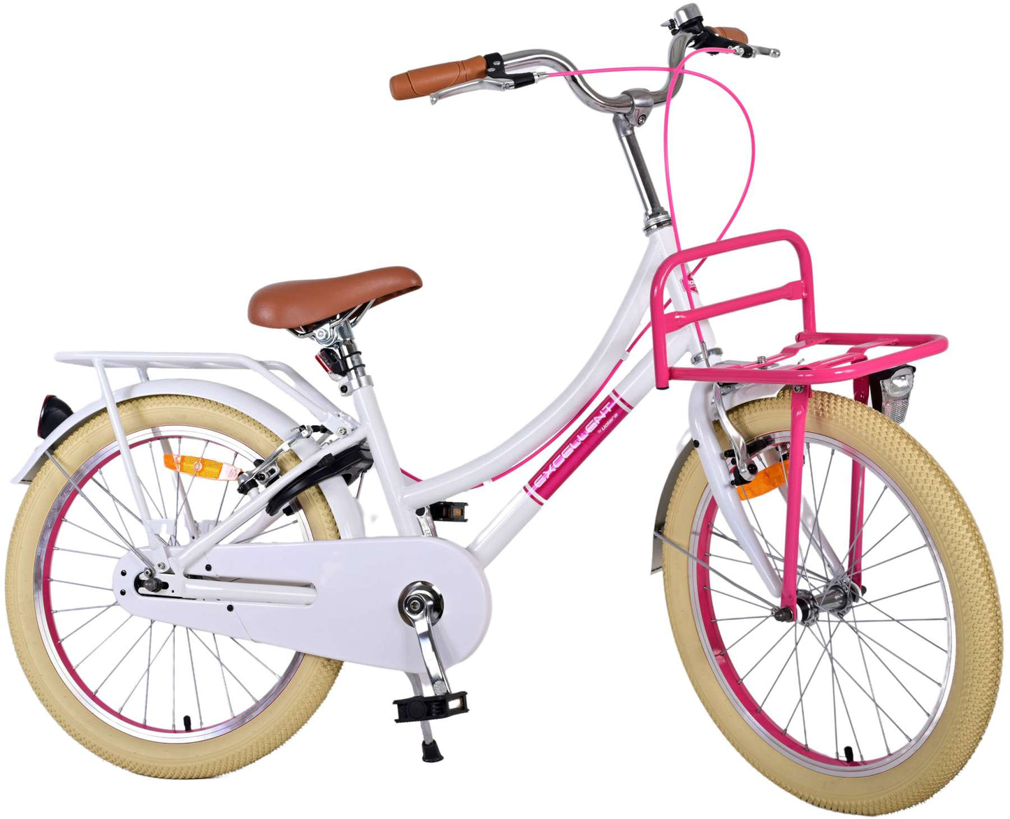 Volare Excellent Kinderfiets - Meisjes - 20 inch - Wit - Twee handremmen