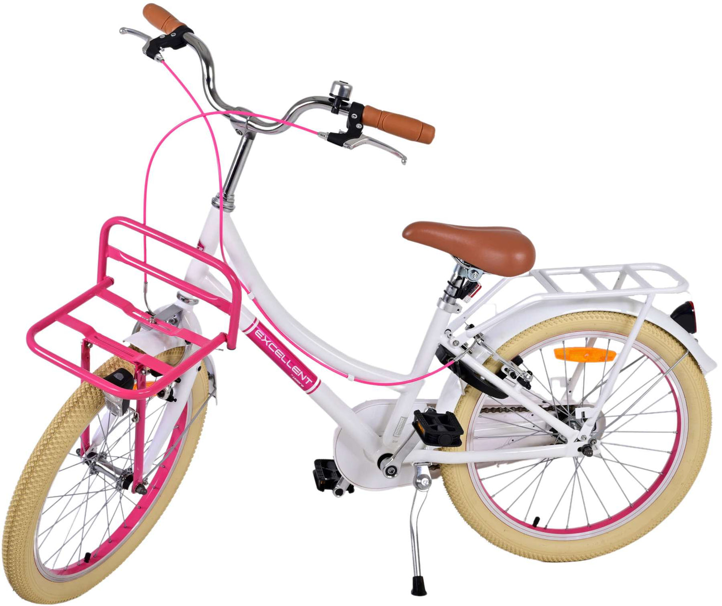 Volare Excellent Kinderfiets - Meisjes - 20 inch - Wit - Twee handremmen